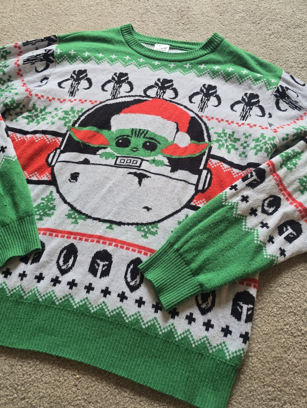 Star Wars Grogu Baby Yoda Christmas Ugly Sweater Size Medium